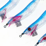 Maxbell 5pcs Luminous Squid Jigs Saltwater Fishing Lures Octopus Squid Hooks Blue