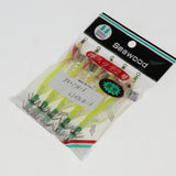 Maxbell 5pcs Luminous Squid Jigs Saltwater Fishing Lures Octopus Squid Hooks Yellow