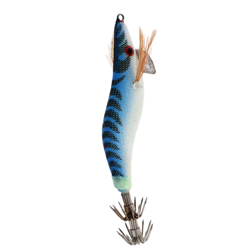 Maxbell Squid Jigs Fishing Lures Luminous Hard Jig Baits Hook Shrimp Octopus Lure Blue