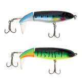 Maxbell 2Pcs Whopper Popper Topwater Fishing Lure Artificial Hard Bait Treble Hooks