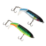 Maxbell 2Pcs Whopper Popper Topwater Fishing Lure Artificial Hard Bait Treble Hooks