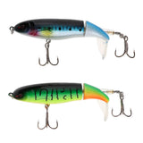 Maxbell 2Pcs Whopper Popper Topwater Fishing Lure Artificial Hard Bait Treble Hooks