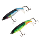 Maxbell 2Pcs Whopper Popper Topwater Fishing Lure Artificial Hard Bait Treble Hooks
