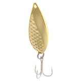 Maxbell Metal Spoon Fishing Lures 15g Bass Baits Treble Hook Fishing Tackle Gold