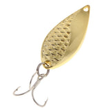 Maxbell Metal Spoon Fishing Lures 15g Bass Baits Treble Hook Fishing Tackle Gold