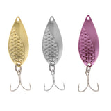 Maxbell Metal Spoon Fishing Lures 15g Bass Baits Treble Hook Fishing Tackle Gold