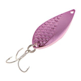 Maxbell Metal Spoon Fishing Lures 15g Bass Baits Treble Hook Fishing Tackle Pink