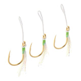 Maxbell 3Pcs Assist Hooks Fishing Hooks Carbon Steel Bait Jig Hook with Nylon Line 5-0