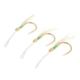 Maxbell 3Pcs Assist Hooks Fishing Hooks Carbon Steel Bait Jig Hook with Nylon Line 7-0