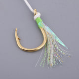Maxbell 3Pcs Assist Hooks Fishing Hooks Carbon Steel Bait Jig Hook with Nylon Line 7-0