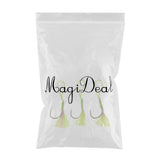 Maxbell 3Pcs Fishing Assist Hooks Carbon Steel Jigging Assist Fishing Hooks 3-0