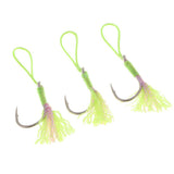 Maxbell 3Pcs Fishing Assist Hooks Carbon Steel Jigging Assist Fishing Hooks 3-0