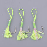 Maxbell 3Pcs Fishing Assist Hooks Carbon Steel Jigging Assist Fishing Hooks 3-0