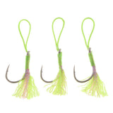Maxbell 3Pcs Fishing Assist Hooks Carbon Steel Jigging Assist Fishing Hooks 3-0
