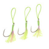 Maxbell 3Pcs Fishing Assist Hooks Carbon Steel Jigging Assist Fishing Hooks 3-0