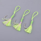 Maxbell 3Pcs Fishing Assist Hooks Carbon Steel Jigging Assist Fishing Hooks 3-0