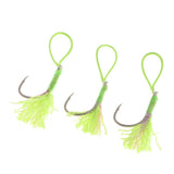 Maxbell 3Pcs Fishing Assist Hooks Carbon Steel Jigging Assist Fishing Hooks 4-0