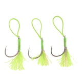 Maxbell 3Pcs Fishing Assist Hooks Carbon Steel Jigging Assist Fishing Hooks 5-0