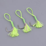Maxbell 3Pcs Fishing Assist Hooks Carbon Steel Jigging Assist Fishing Hooks 5-0