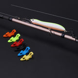 Maxbell 3pcs Fishing Rod Pole Hook Keepers Lure Spoon Bait Holder Black+Red+Orange