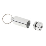 Maxbell Waterproof Aluminum Pill Box Case Bottle Holder Keychain Container Silver