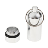 Maxbell Waterproof Aluminum Pill Box Case Bottle Holder Keychain Container Silver