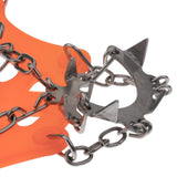 Maxbell 1 Pair Traction Cleats Ski Snow Ice Grip Spike Crampons 18 Teeth Orange L