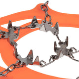 Maxbell 1 Pair Traction Cleats Ski Snow Ice Grip Spike Crampons 18 Teeth Orange L