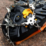 Maxbell 1 Pair Traction Cleats Ski Snow Ice Grip Spike Crampons 18 Teeth Orange L
