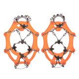 Maxbell 1 Pair Traction Cleats Ski Snow Ice Grip Spike Crampons 18 Teeth Orange L