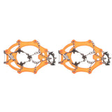 Maxbell 1 Pair Traction Cleats Ski Snow Ice Grip Spike Crampons 18 Teeth Orange L