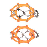 Maxbell 1 Pair Traction Cleats Ski Snow Ice Grip Spike Crampons 18 Teeth Orange L