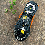 Maxbell 1 Pair Traction Cleats Ski Snow Ice Grip Spike Crampons 18 Teeth Orange L