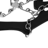 Maxbell 1 Pair Traction Cleats Ski Snow Ice Grip Spike Crampons 18 Teeth Black L