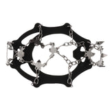 Maxbell 1 Pair Traction Cleats Ski Snow Ice Grip Spike Crampons 18 Teeth Black L