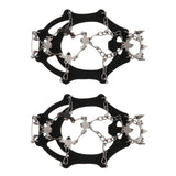 Maxbell 1 Pair Traction Cleats Ski Snow Ice Grip Spike Crampons 18 Teeth Black L