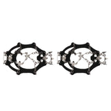 Maxbell 1 Pair Traction Cleats Ski Snow Ice Grip Spike Crampons 18 Teeth Black L