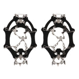 Maxbell 1 Pair Traction Cleats Ski Snow Ice Grip Spike Crampons 18 Teeth Black L