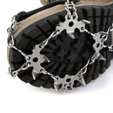 Maxbell 1 Pair Traction Cleats Ski Snow Ice Grip Spike Crampons 18 Teeth Black L