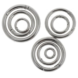 Maxbell 5 Pieces Round Push Gate Snap Open Hook Spring Ring Key Chain Carabiner 15mm