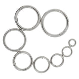 Maxbell 5 Pieces Round Push Gate Snap Open Hook Spring Ring Key Chain Carabiner 15mm