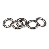 Maxbell 5 Pieces Round Push Gate Snap Open Hook Spring Ring Key Chain Carabiner 15mm