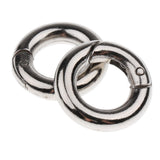 Maxbell 5 Pieces Round Push Gate Snap Open Hook Spring Ring Key Chain Carabiner 15mm