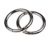 Maxbell 5 Pieces Round Push Gate Snap Open Hook Spring Ring Key Chain Carabiner 44mm