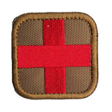 Maxbell 50 x 50mm Hook & Loop Medic First Aid Red Cross Patch Tan