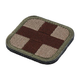 Maxbell 50 x 50mm Hook & Loop Medic First Aid Red Cross Patch Coffee Cross and Tan