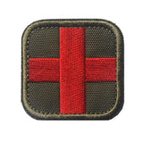 Maxbell 50 x 50mm Hook & Loop Medic First Aid Red Cross Patch Army Green