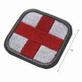Maxbell 50 x 50mm Hook & Loop Medic First Aid Red Cross Patch White