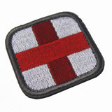 Maxbell 50 x 50mm Hook & Loop Medic First Aid Red Cross Patch White