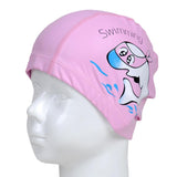 Maxbell Children's Waterproof Cartoon Dolphin Swimming Cap Ear Protection Pink